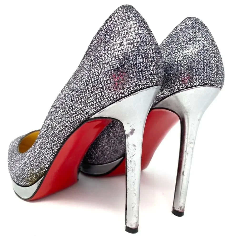 Christian Louboutin Filo 120 Glitter Specchio Pumps EU 38 / US 7 - Picture 7 of 13